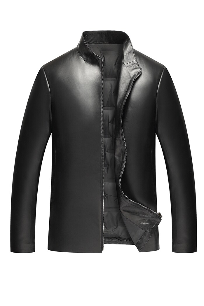 J97825加厚立领绵羊皮羽绒服男士外套皮衣冬季皮P650图片