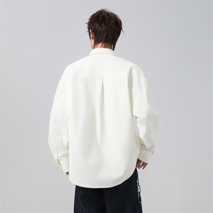 高品质鱼骨纹2026新款百搭翻领长袖衬衫 A436-26020-P5589图片