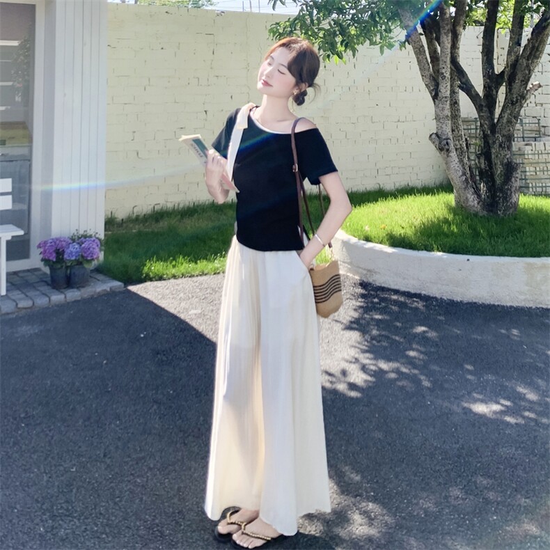 2026年夏季青春活力风拼接休闲/淑女两件套撞色,女装套装/套裙,秀美人生