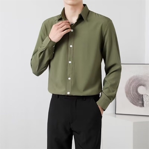 衬衫男士春秋季轻熟风男装宽松休闲免烫垂感高级感长袖衬衣 Y05图片