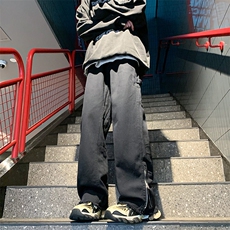 2023美式vibe裤脚拉链牛仔裤男高街潮牌修身显瘦裤，男装牛仔裤，星座716-2