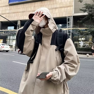 冲锋衣防水连帽夹克上衣卡其外套军绿色M--3XL W133图片