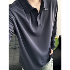 PL9010-P21-控48-现货POLO衫男长袖T恤纯色翻领透气网眼，男装Polo衫，星座116