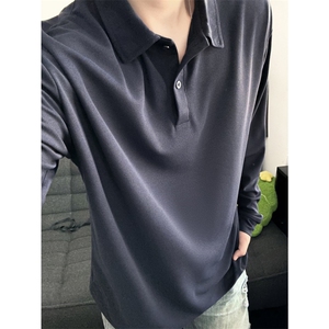 PL9010-P21-控48-现货POLO衫男长袖T恤纯色翻领透气网眼图片