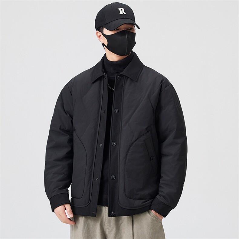 口罩风新标90白鸭绒2025潮流时尚拼接羽绒服男YR6062-P200,男装羽绒服,电商D240-242