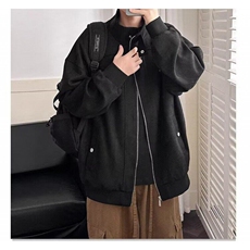 麂皮绒美式复古立领外套男情侣青年翻领拉链秋冬标准潮常规款日常，男装夹克，星座506A