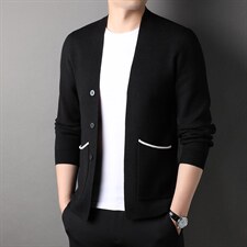 G1233男士2023年秋季新款长袖羊毛针织开衫青年休闲外套服装P75，男装针织衫/毛衣，电商B360