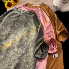 T803P35毛毯平铺重磅280克华夫格蝴蝶印花男女同款短袖t恤大码，男装T恤，电商A026-1