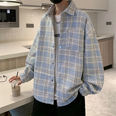 8XL-M特大码轻奢高级感千鸟格闲大码男士复古翻领夹克外套JK1303，男装夹克，电商D206-1