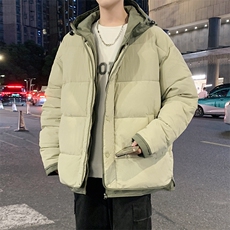 日系复古假两件连帽棉衣男冬季宽松情侣冬季棉服M0829-P103，男装棉衣，星座308B-2