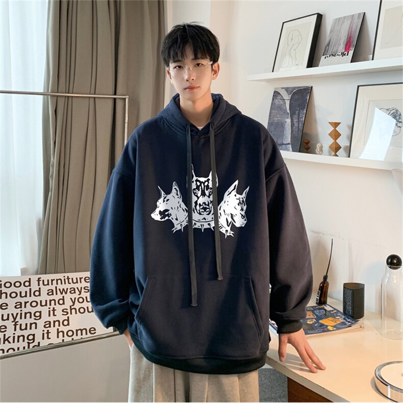 抖音品质秋季320G华棉男士连帽大码印花卫衣WYH515-P45控68,男装卫衣,电商B370