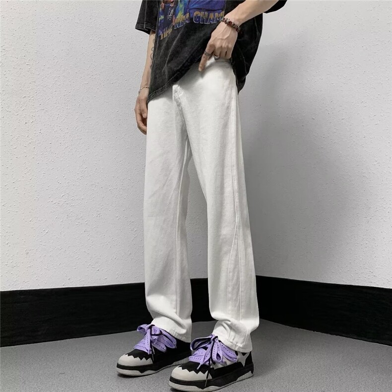 美式牛仔裤男款夏季水洗做旧长裤潮牌高街宽松直筒K8172-P43,男装牛仔裤,星座1109-3