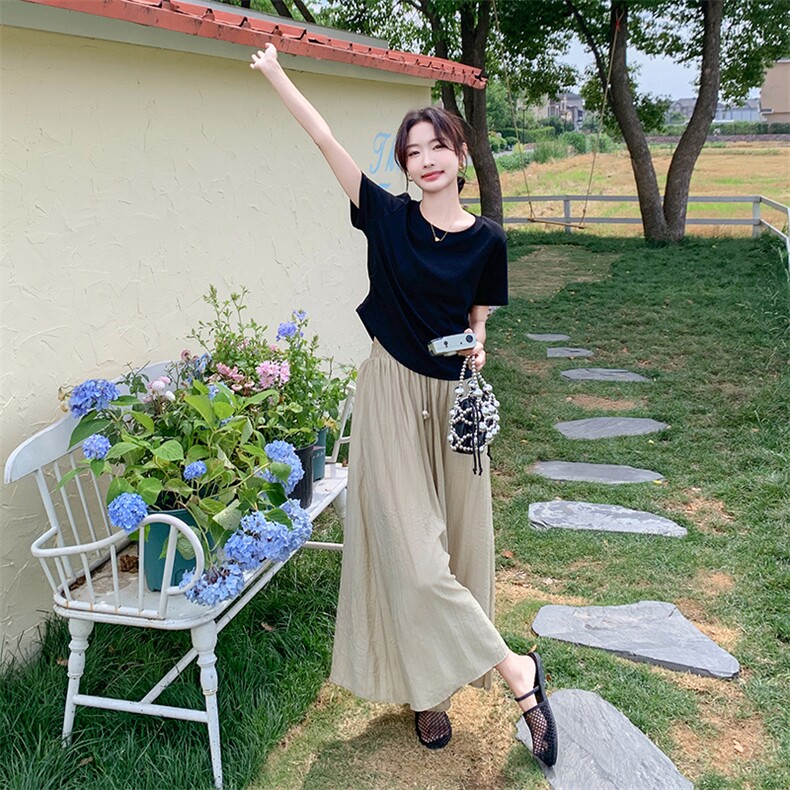 新款现货主推大脚裤裙套装9856-P125-K178,女装套装/套裙,2C129