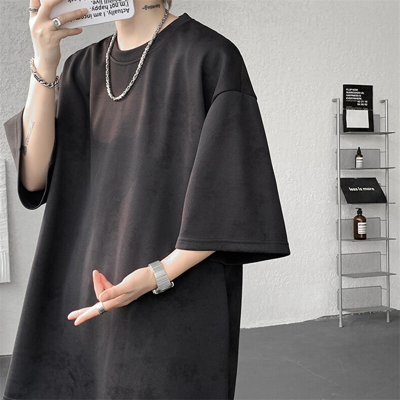 8XL-M青少年扎染短袖t恤休闲运动套装男生夏季宽松大码TZ38001P55图片