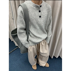 现货美式复古亨利领毛衣宽松针织衫打底衫M6611-P55/加绒65，男装针织衫/毛衣，星座1212