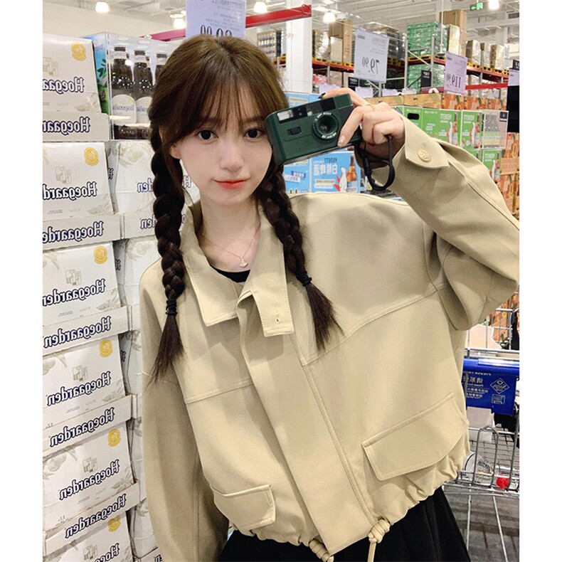20223年秋季新款纯色立领夹克外套82377-P120-K168,女装短外套,一九零
