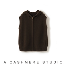 2025年秋季时尚百搭通勤简约休闲马甲帽衫，女装马甲，致织羊绒