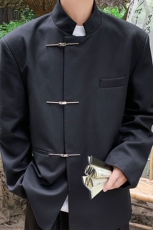 新中式金属搭扣设计西服男大码情侣西装男外套XF77858P85控128，男装西服，星座226-1