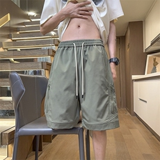 港风工装休闲裤高街五分裤宽松沙滩裤直通短裤DK309P35，男装休闲裤，星座1204-3