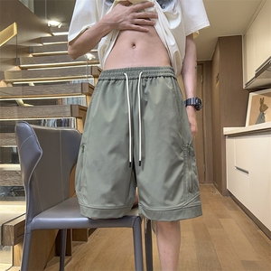 港风工装休闲裤高街五分裤宽松沙滩裤直通短裤DK309 P35图片