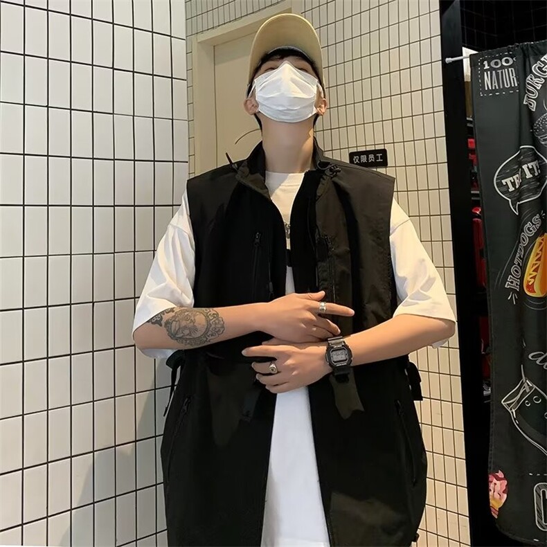 青春流行新款简约夏季男单排扣潮流马甲拉链装饰潮JM160-P46,男装背心/马甲,星座1109-3