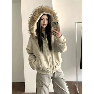网图有货 座山雕加绒加厚外套棉衣男女毛领棉服夹克 A1101-P110图片