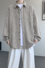 衬衫男春季新款港风宽松大码小香风长袖衬衣CS7002-P42，男装衬衫，星座214-3