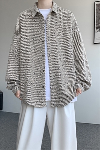衬衫男春季新款港风宽松大码小香风长袖衬衣CS7002-P42图片