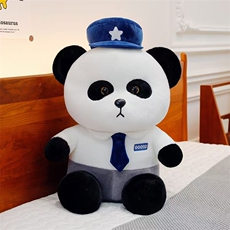 可爱警察熊猫公仔玩偶小熊制服毛绒玩具（整袋起售）