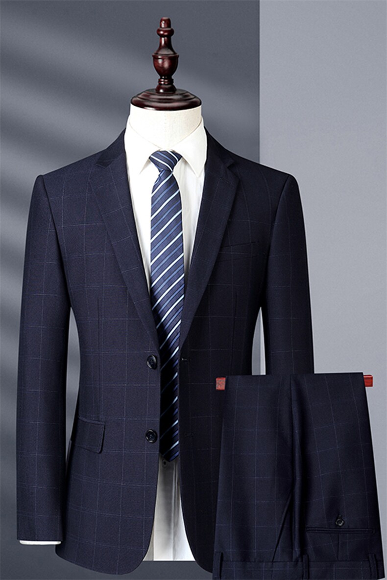 中老年服装男爸爸西服套装秋季休闲西服西裤两件套MNSA8861-P290图片