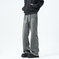 【主推现货S-4XL】水洗直筒牛仔裤男宽松长裤A080-8206-P65控88，男装牛仔裤，电商A080