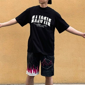 万针全刺绣工艺抖音得物高品质260克重磅纯棉双纱美式高街短袖T恤图片