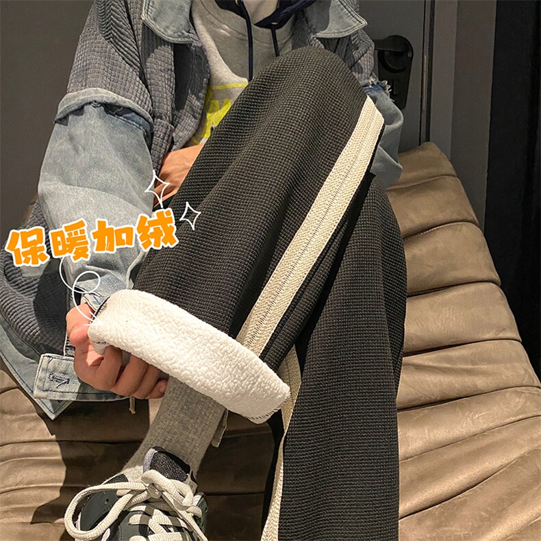 冬季加绒加厚裤子百搭潮流运动裤休闲裤卫裤K5223JB315P55控68,男装休闲裤,电商B315