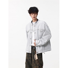 棒球服牛仔外套夹克男女情侣复古宽松百搭上衣潮JK0414-P73，男装工装外套，星座308B-2