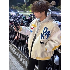 字母刺绣棒球服男春秋夹棉毛巾绣棒球服痞帅休闲夹克外套J761，男装夹克，星座1116A（原606A-3）