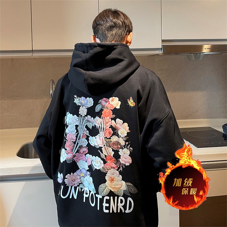 直播品质 500克重磅秋冬美式加绒加厚卫衣外套H506常规P35加绒P40图片