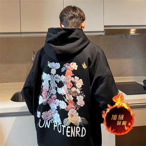 直播品质 500克重磅秋冬美式加绒加厚卫衣外套H506常规P35加绒P40图片