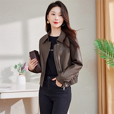 机车小个子皮衣外套女2024春季新款美式港风PU皮夹克短款上衣外搭，女装皮衣，江南女神