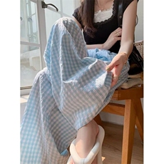 阔腿格子裤女春夏2026新款休闲裤子高腰垂感慵懒风小众窄版直筒裤，男装休闲裤，星座601-1
