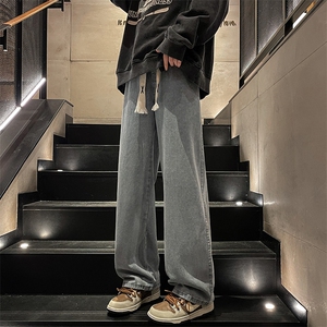 8XL-M牛仔裤男士直筒宽松特大码胖子阔腿裤男款长裤NZ110-P45控58图片