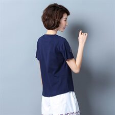 T恤圆领短袖套头宽松时尚印花简约百搭2021年夏季，女装T恤，独衣靓