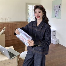 现货新款牛仔外套阔腿裤两件套26155P190K288，女装套装/套裙，2D035