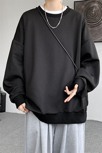卫衣男秋季新款港风宽松提花套头上衣WY6655-特P28图片