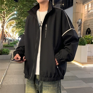 大码秋冬季棒球领夹克潮酷宽松工装风男外套JK452p65图片