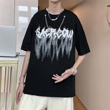 男圆领T恤宽松短袖链条短袖T222P28，男装T恤，星座1116-2