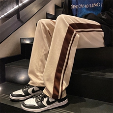 春季新款裤子男美式高街阔腿运动长裤宽松直筒休闲裤K0303-P43，男装休闲裤，星座308B-2