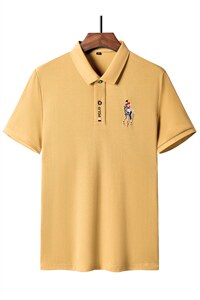 夏季新款男士翻领短袖t恤中年有领男装上衣服休闲POLO衫图片