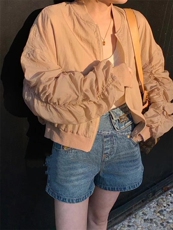 糖果色小清新袖褶皱设计防晒外套，其它，L·H·X