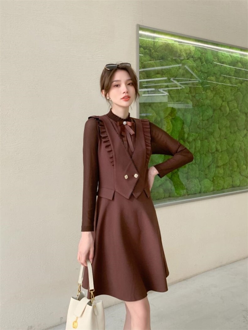 2022春季新款韩版修身连衣裙,女装连衣裙,衣佳佰分(1F)