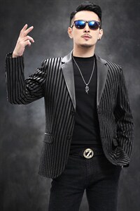 Y-WYF8511男士2023秋冬新款西服绵羊皮皮衣男翻领皮西装P620图片